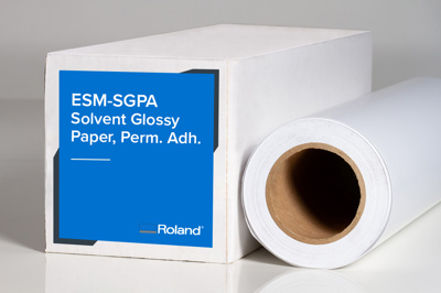 Solvent Glossy Paper with  Adhesive, 30in x 100ft